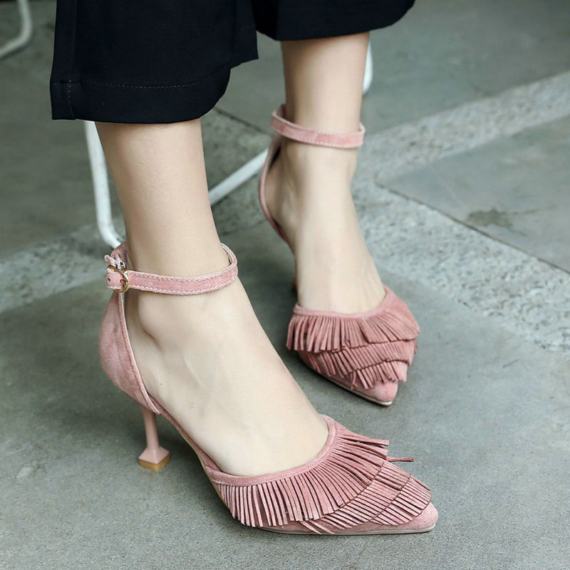 AGODOR 2020 Women Tassel Pumps Dorsay Ankle Strap Stiletto High Heel Pumps Pointed Toe Shoes 2020 Size 34-43, Black
AGODOR 2020 Women Tassel Pumps Dorsay Ankle Strap Stiletto High Heel Pumps Pointed Toe Shoes 2020 Size 34-43, Black