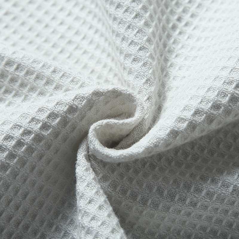 Men's Sleepwear Star El Cotton Waffle Bathrobe Knee Length Summer Kimono Men Bath Robe Plus Size Women Dressing Gown Bridesmaid Robes