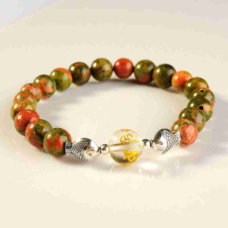 Men's and Women's Natural Stone Bracelet 12PCS Beads Fashion Cuff Bracelet