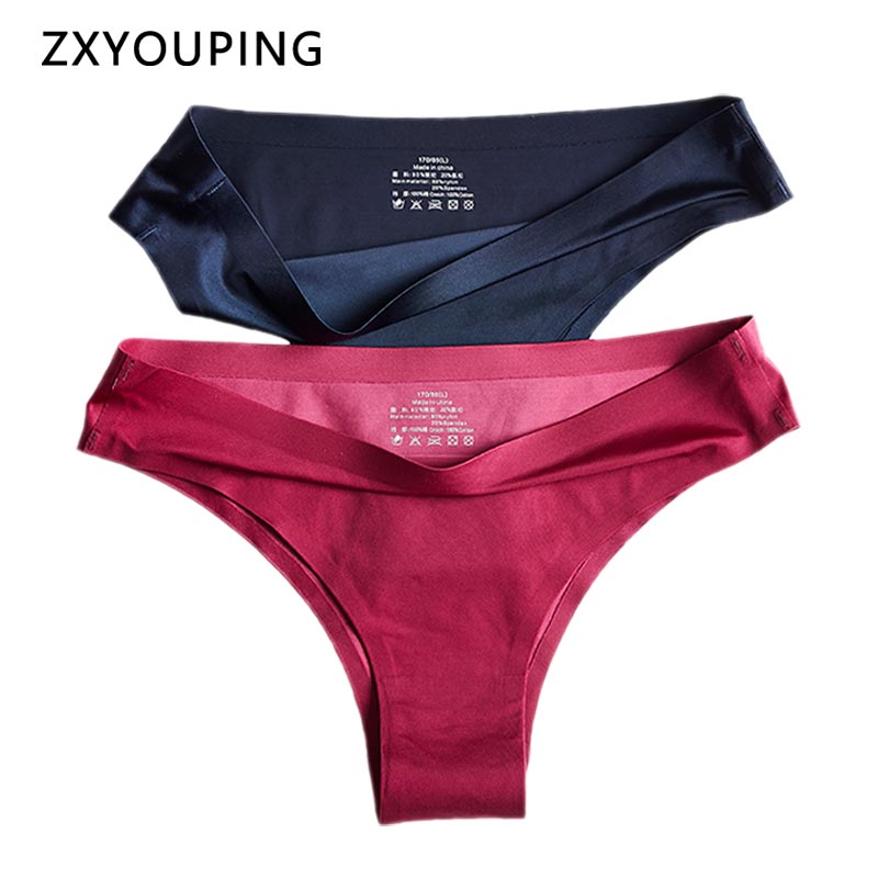 2Pcs/Lot Ice Silk Thong Seamless Panties Women Underwear Low Rise Solid Color Soft G String Female Lingerie Briefs Intimates, Blue burgundy
2Pcs/Lot Ice Silk Thong Seamless Panties Women Underwear Low Rise Solid Color Soft G String Female Lingerie Briefs Intimates, Blue burgundy