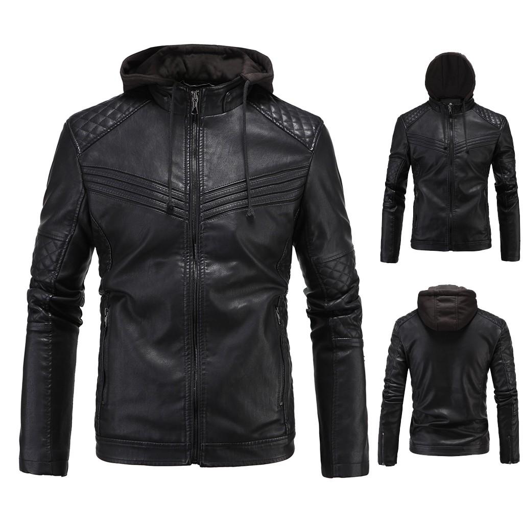 Mens Bomber Jackets Leather Jacket Autumn &Winter Biker Motorcycle Zipper Outwear Hoodie Coat Camperas De Hombre Size -3XL, Black
Mens Bomber Jackets Leather Jacket Autumn &Winter Biker Motorcycle Zipper Outwear Hoodie Coat Camperas De Hombre Size -3XL, Black