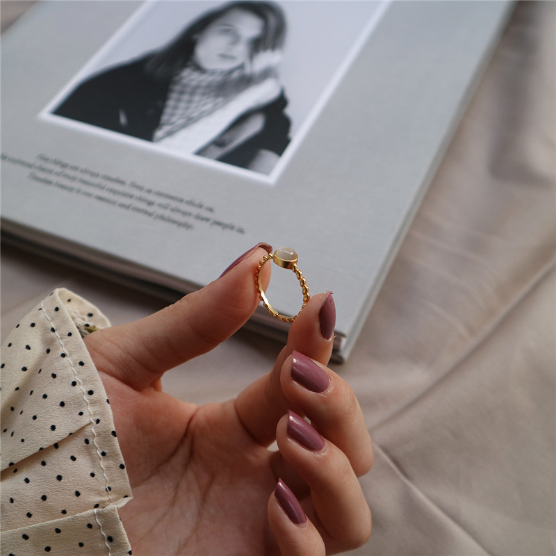 New 18K Gold Color 2 Designs U Choose 100% 925 Sterling Silver Opal And Direction Type Open Rings For Women Fine Jewelry