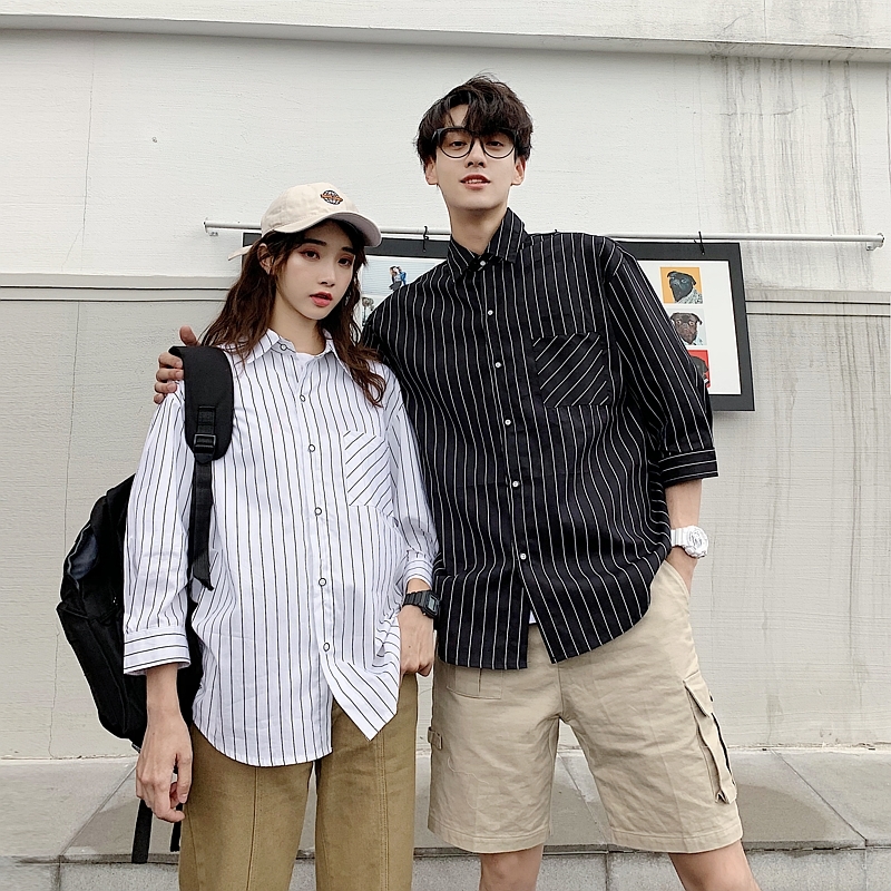 2019 Summer New Korean Version Of The Seven-point Sleeves Wild Vertical Couple Lovers Men' Simple Harajuku Casual Shirt, Black
2019 Summer New Korean Version Of The Seven-point Sleeves Wild Vertical Couple Lovers Men' Simple Harajuku Casual Shirt, Black