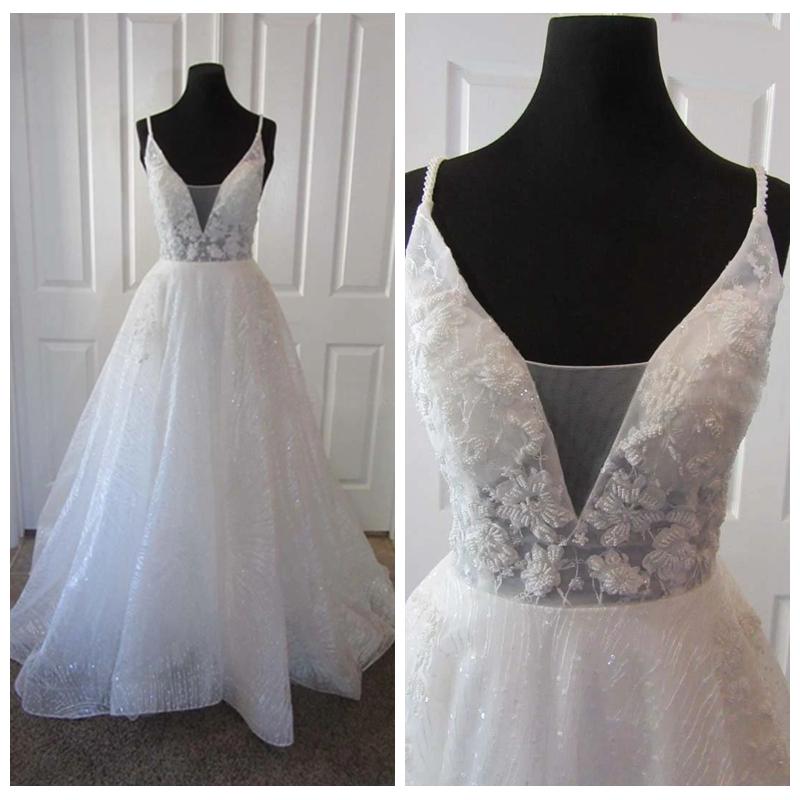 Dresses Line Designer A Spaghetti Straps Beaded Sequins Backless Wedding Gown Newest Custom Made Vestido De Novia