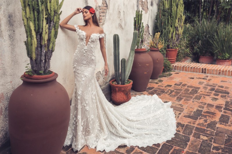 julie vino gorgeous mermaid wedding dresses sheer neck lace 3d floral appliqued bridal gowns bohemian beach custom made wedding dress