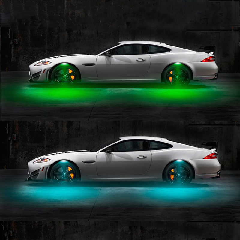 4pcs/lot Car Wheel Eyebrow Lght Atmosphere LED Auto Wheel Eyebrow Neon Tire Lights 7 Colors