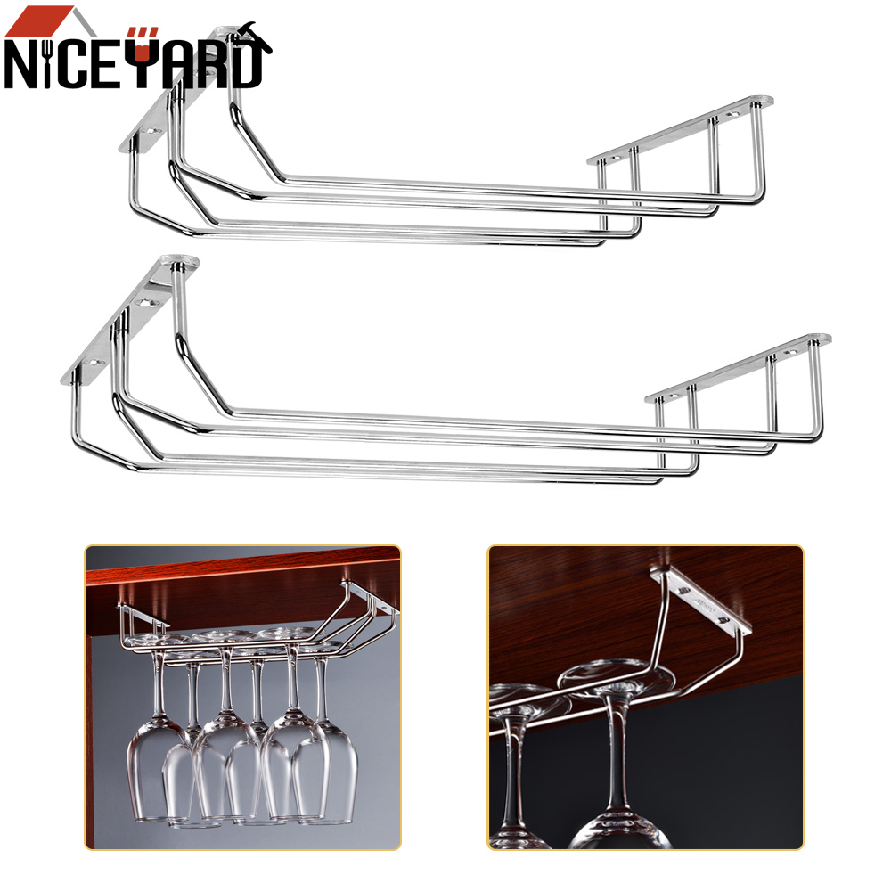 NICEYARD 27cm/35cm Stainless Steel Stemware Holder Wine Glass Rack Hanging Goblet Holder Home Storage Kitchen Supplies
NICEYARD 27cm/35cm Stainless Steel Stemware Holder Wine Glass Rack Hanging Goblet Holder Home Storage Kitchen Supplies