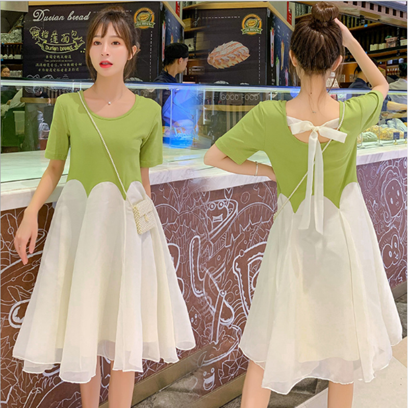 Pregnant women's new summer dress 2020 Summer Fashion Chiffon Top foreign style pregnant clothes dress large size clothes, Black
Pregnant women's new summer dress 2020 Summer Fashion Chiffon Top foreign style pregnant clothes dress large size clothes, Black