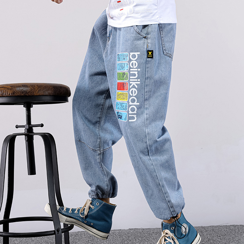 Men new jeans loose plus size long printing small feet jeans 2020 high quality new man large size, Gray 
Men new jeans loose plus size long printing small feet jeans 2020 high quality new man large size, Gray