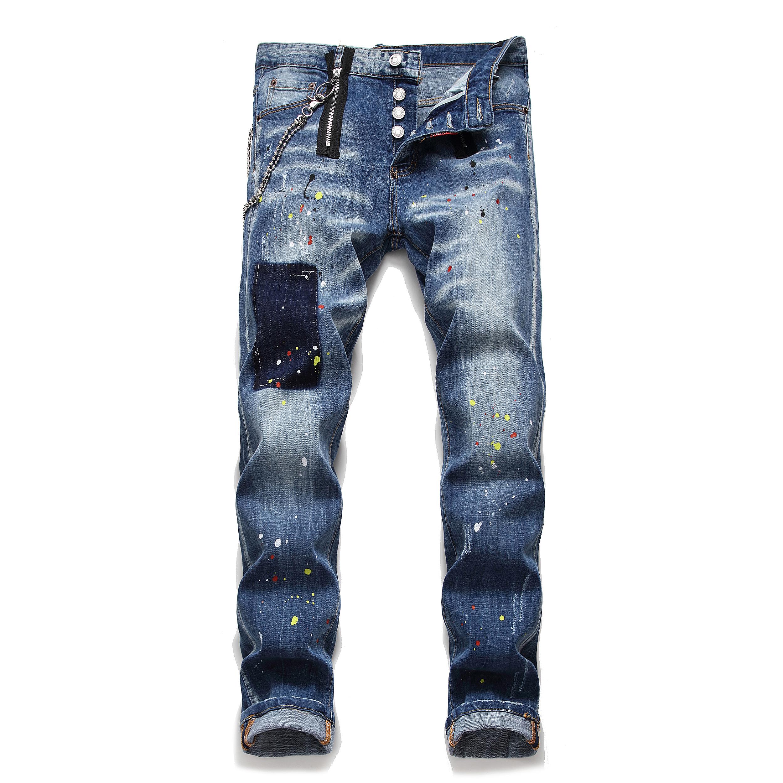 mens 2020 luxury designer jeans newtopdsquared2mens rock revival ripped biker jeans de designer pour hommes distressed diesel men jeans