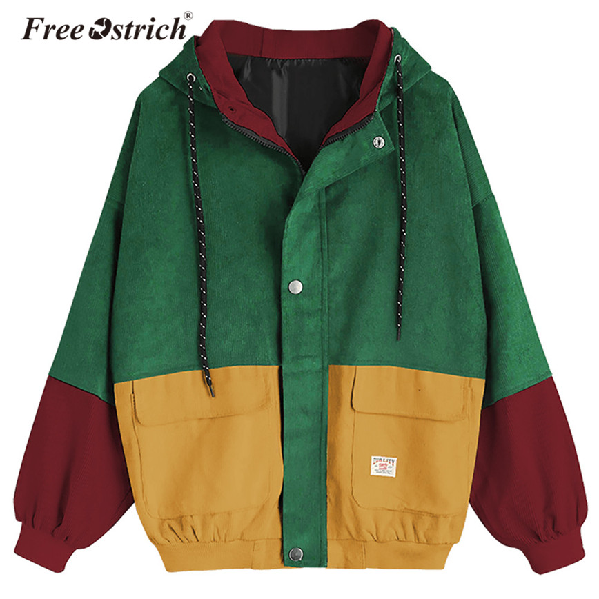 Free Ostrich Winter Oversized Jacket Women Corduroy Patchwork Pockets Long Sleeve Hooded Coat Drawstring abrigo mujer D20, White 
Free Ostrich Winter Oversized Jacket Women Corduroy Patchwork Pockets Long Sleeve Hooded Coat Drawstring abrigo mujer D20, White