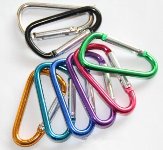 Carabiner Ring Keyrings Key Chains Outdoor Sports Camp Snap Clip Hook Keychain Hiking Aluminum Metal Convenient Hiking Camping Cli