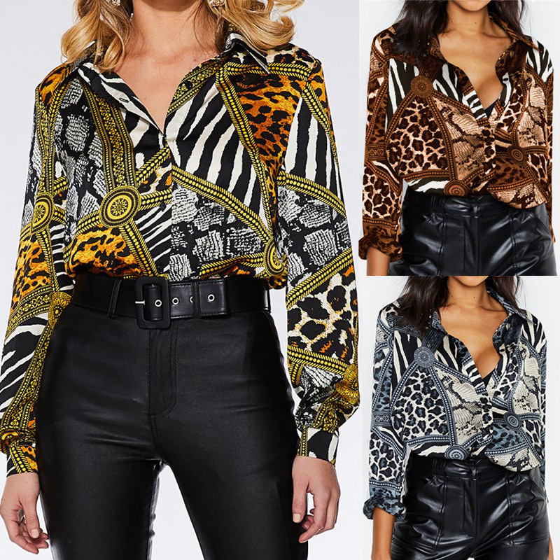 Women's Blouses & Shirts Women Tops And Leopard Chain Autumn Animal Print Vintage Ladies Casual Long Sleeve Office Shirt Blusas, Gray
Women's Blouses & Shirts Women Tops And Leopard Chain Autumn Animal Print Vintage Ladies Casual Long Sleeve Office Shirt Blusas, Gray