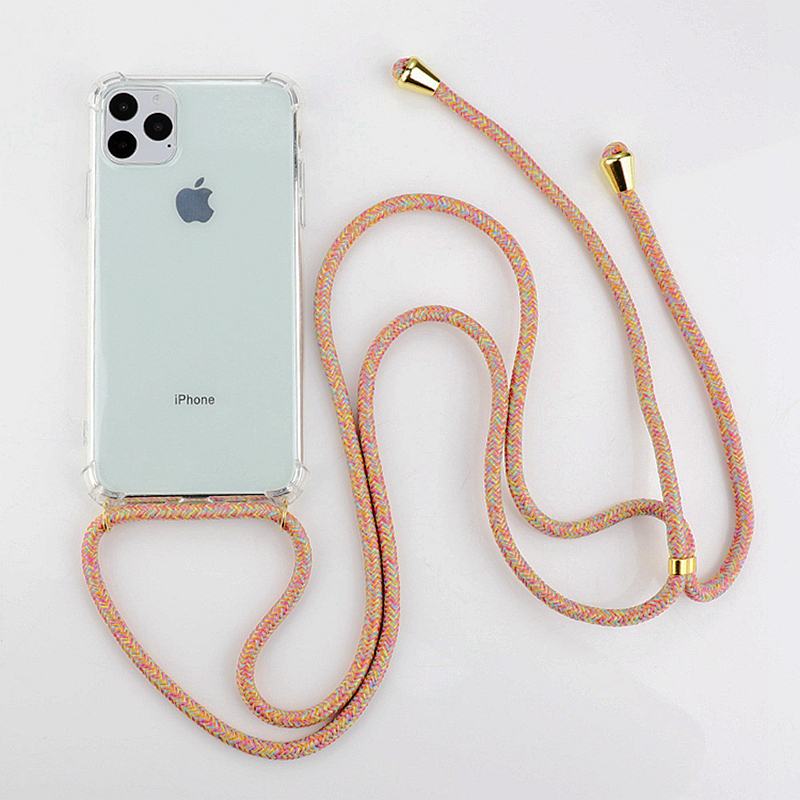 Fashion transparent tpu air cushion shockproof cell phone case cover for Iphone 11 pro x xr xs max 8 7 6 plus with neck sling portable rope, Mix colors
Fashion transparent tpu air cushion shockproof cell phone case cover for Iphone 11 pro x xr xs max 8 7 6 plus with neck sling portable rope, Mix colors