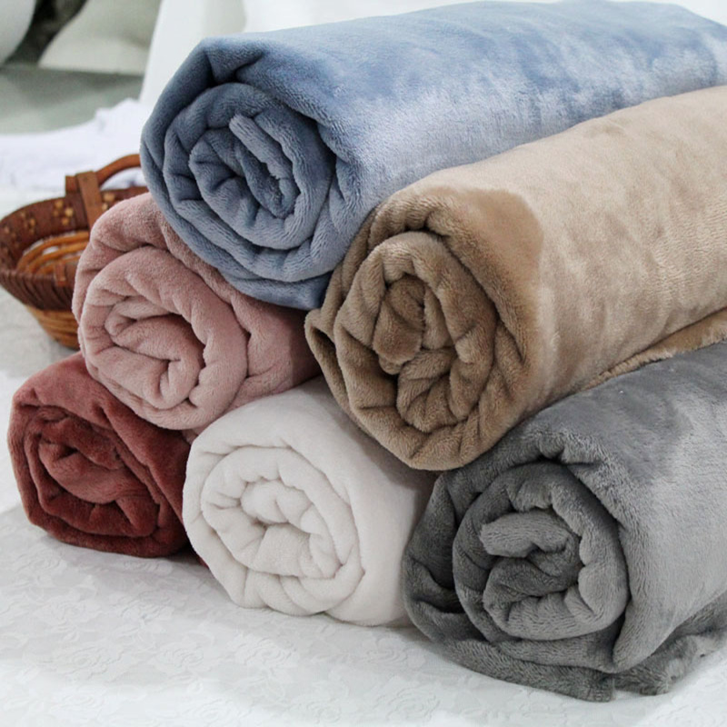 Width 74" Thick Double-sided Plush Coral Velvet Flannel Fabric By the Yard For Warm Pants Cloth Baby Bed-sheeting material