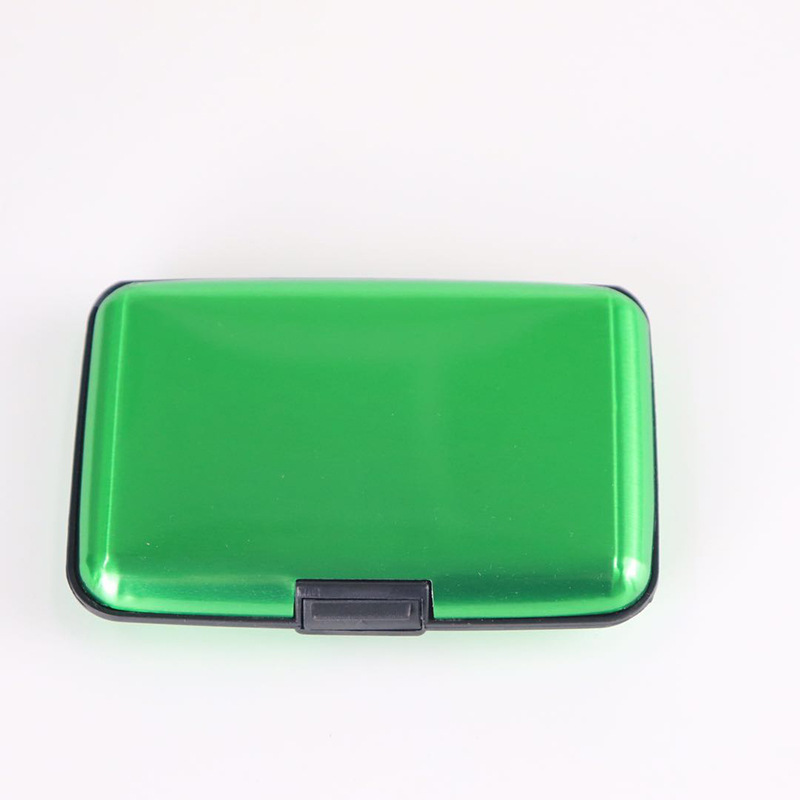 Aluminum Alloy Mini Briefcase Card Holders Color Anti-Magnetic Card Box Protable Cover Case Upscale Stripe Resistant Aluma Wallet BH2524 CY