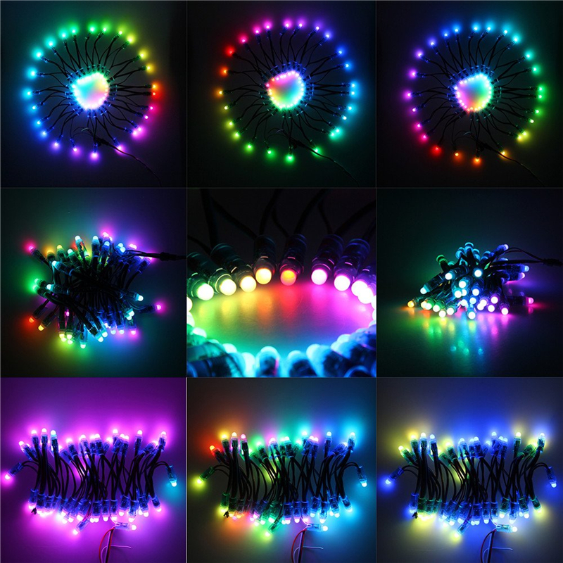 WS2811 LED Pixels Module String 12mm Full Color Individually Addressable Digital RGB LED Rope Light DC5V IP68 Waterproof
