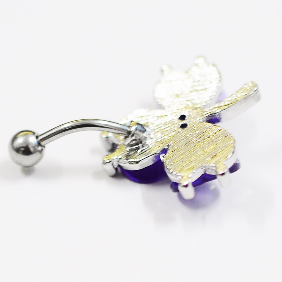 YYJFF D0688 Purple Color Leave Belly Navel Stud For Fashion Jewelry Piercing Body