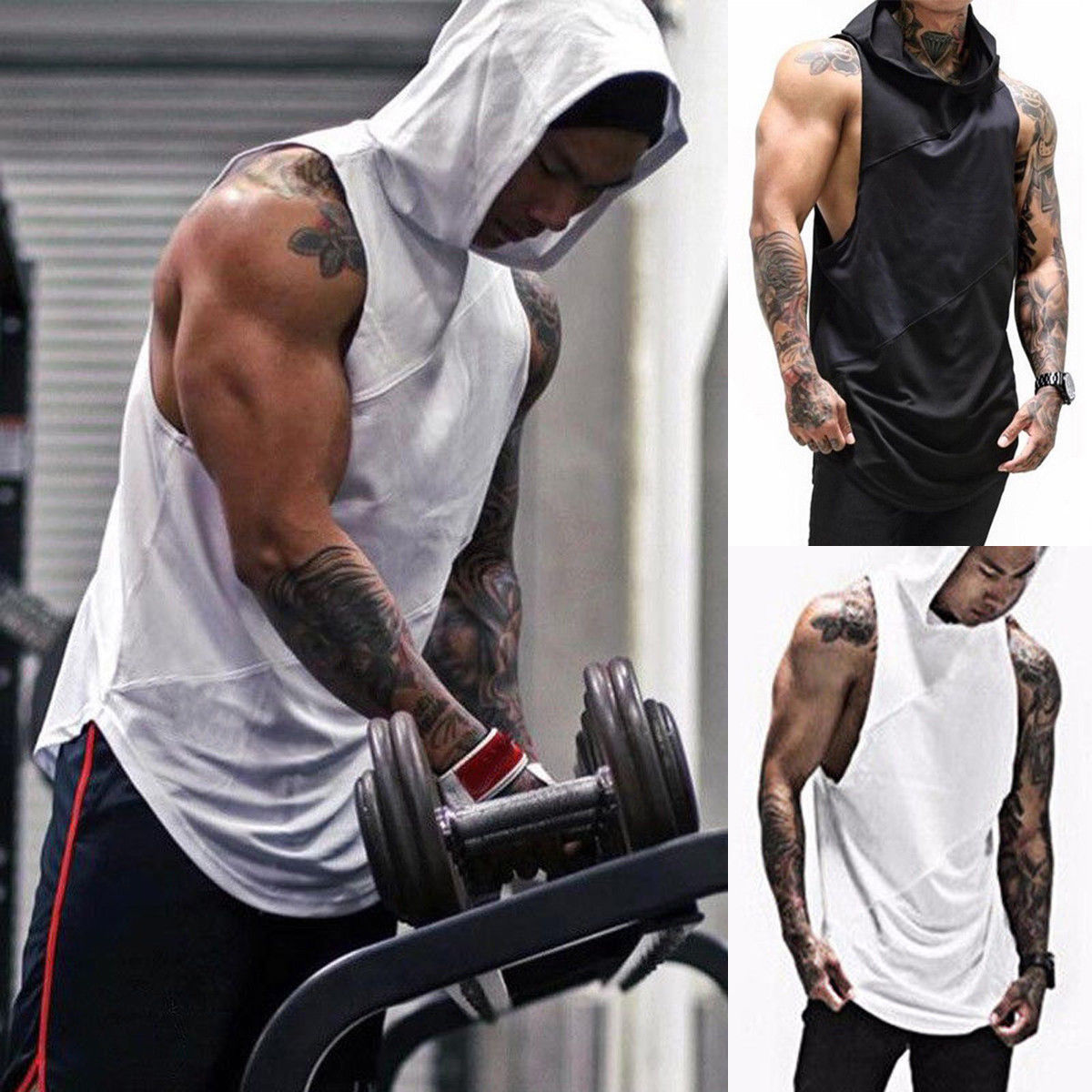 Men Gym Clothing Bodybuilding Stringer Hoodie Tank Tops Muscle Hooded Shirt Vest, White;black
Men Gym Clothing Bodybuilding Stringer Hoodie Tank Tops Muscle Hooded Shirt Vest, White;black