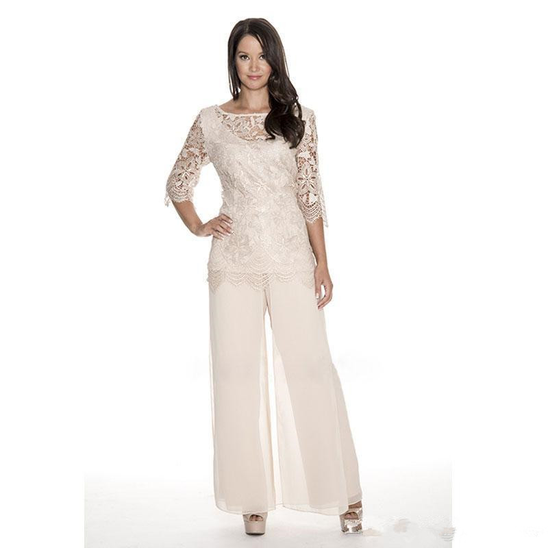 High Quality Lace Mother Of The Bride Pant Suits Sheer Bateau Wedding Guest Dress Two Pieces Plus Size Chiffon Mothers Groom Dresses Z12
High Quality Lace Mother Of The Bride Pant Suits Sheer Bateau Wedding Guest Dress Two Pieces Plus Size Chiffon Mothers Groom Dresses Z12