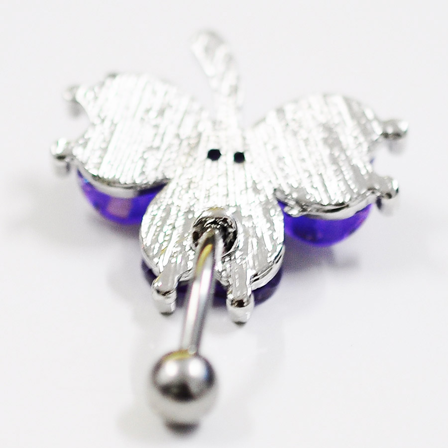 YYJFF D0688 Purple Color Leave Belly Navel Stud For Fashion Jewelry Piercing Body