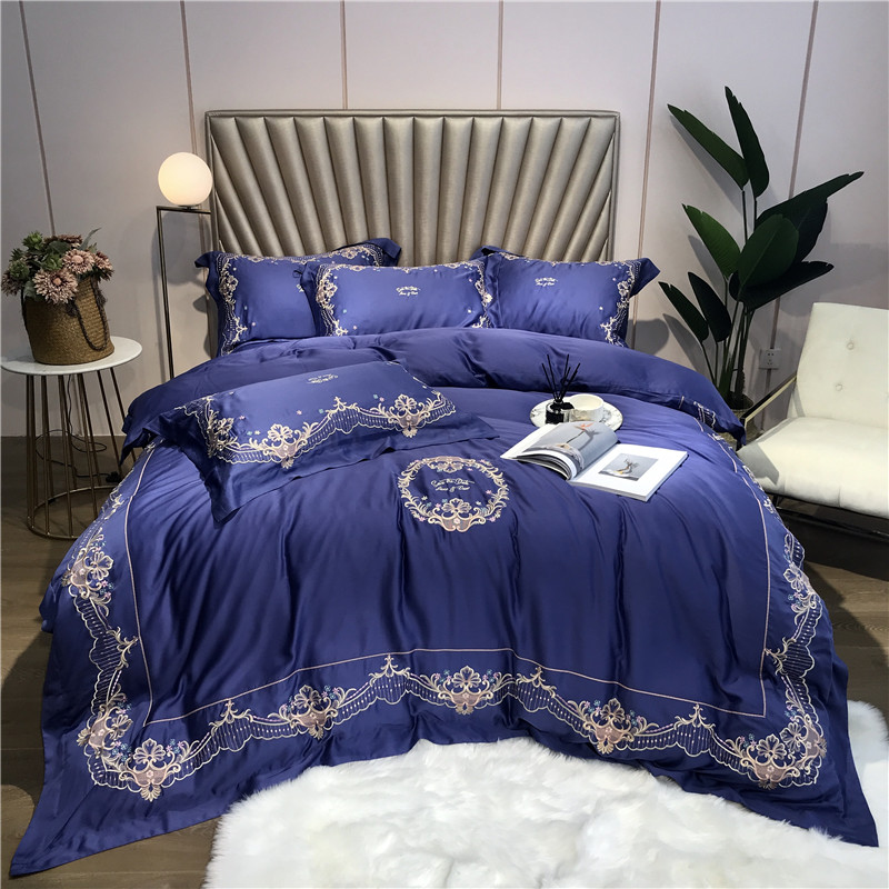 Royal Gold Embroidery 100S Tencel Silk Bedding Set Blue Duvet Cover Bed Linen Bed sheet Pillowcase Queen King Size 4/5Pcs
Royal Gold Embroidery 100S Tencel Silk Bedding Set Blue Duvet Cover Bed Linen Bed sheet Pillowcase Queen King Size 4/5Pcs