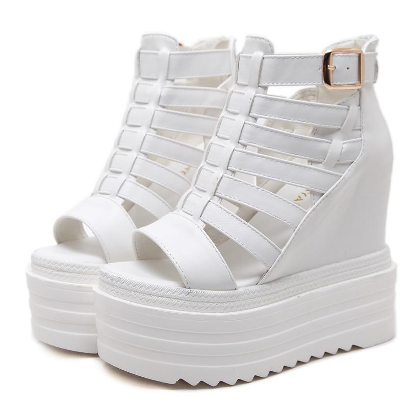 14cm Summer High Heel Sandals Hollow Open Toe Women's Shoes Wedges Heels Sandals Women Roman Platform, Black 
14cm Summer High Heel Sandals Hollow Open Toe Women's Shoes Wedges Heels Sandals Women Roman Platform, Black