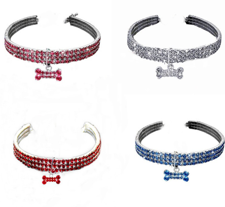 The latest pet collar three-row elastic rhinestone pet cat and dog accessories rhinestone collar pet supplies free shipping
The latest pet collar three-row elastic rhinestone pet cat and dog accessories rhinestone collar pet supplies free shipping