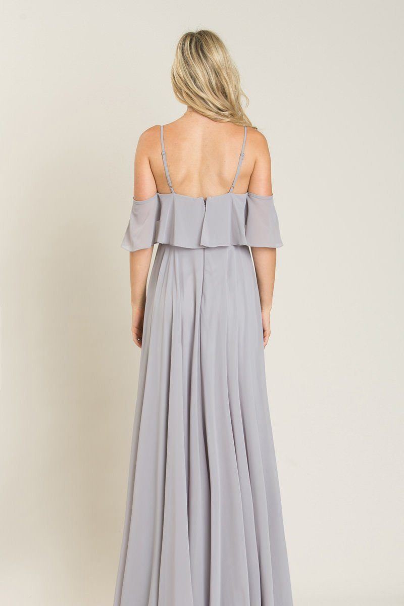 2019 Hot Cheap Bridesmaid Dresses Chiffon Skirt Grey Prom Dresses Bridesmaid A Line Evening Party Gowns