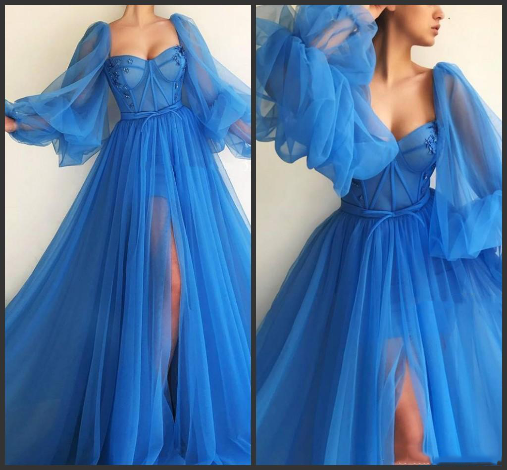 Sexy Side Split Light Royal Blue Long Prom dresses With Long Sleeves Custom made A Line Special Occasion dresses Cheap, Black
Sexy Side Split Light Royal Blue Long Prom dresses With Long Sleeves Custom made A Line Special Occasion dresses Cheap, Black