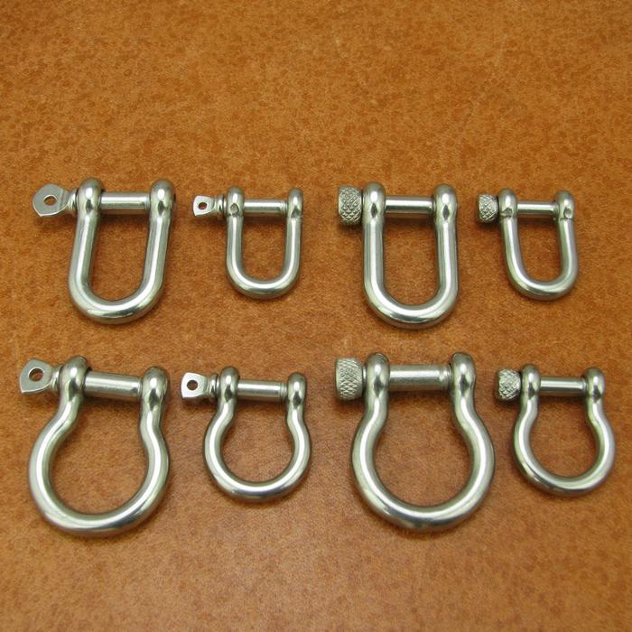 Stainless steel D ring horseshoe buckle keychain hook belt key handmade bag leather craft diy part