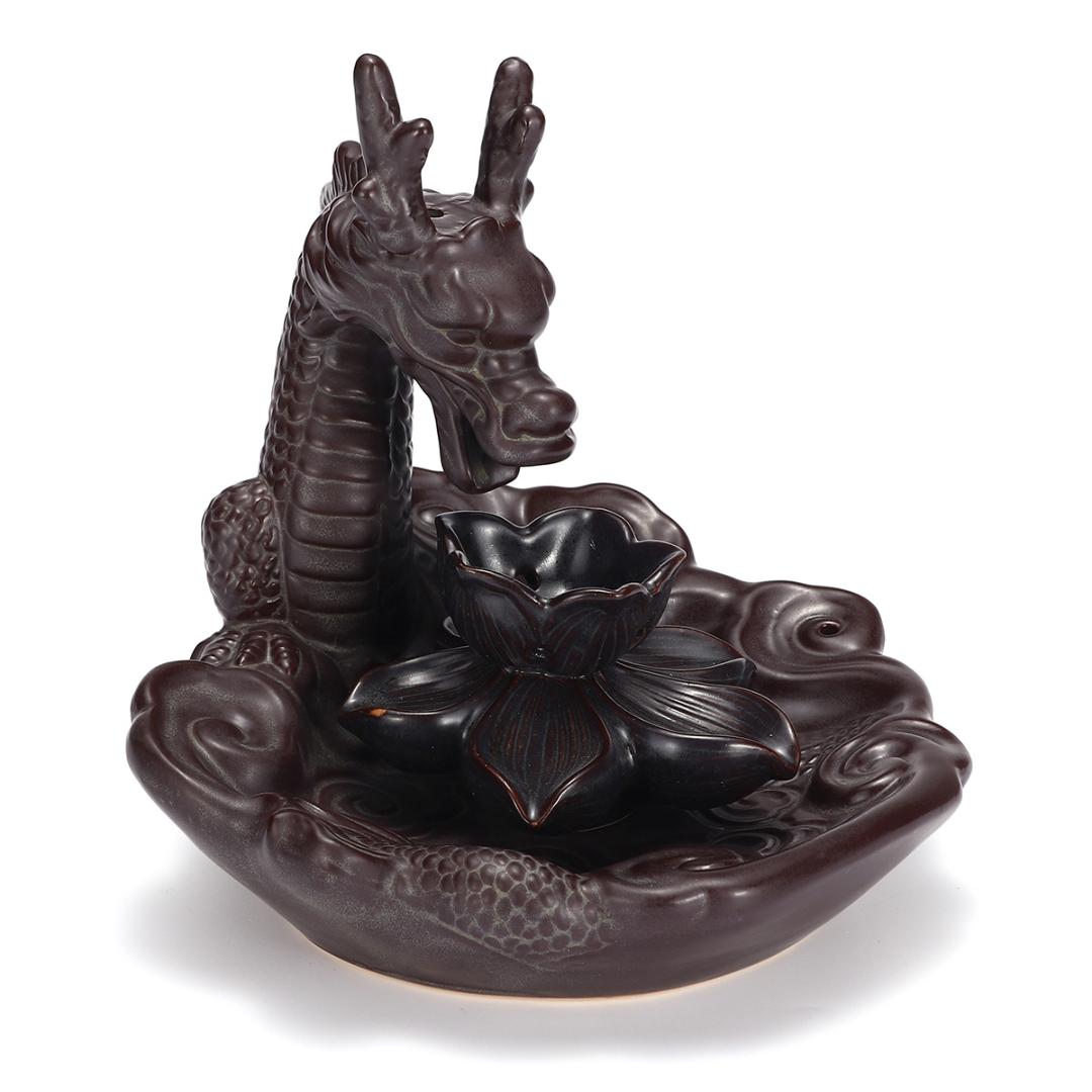 Backflow Incense Burner Creatives Home Decor Ornaments Ceramic Dragon Incense Holder Censer for Living Room