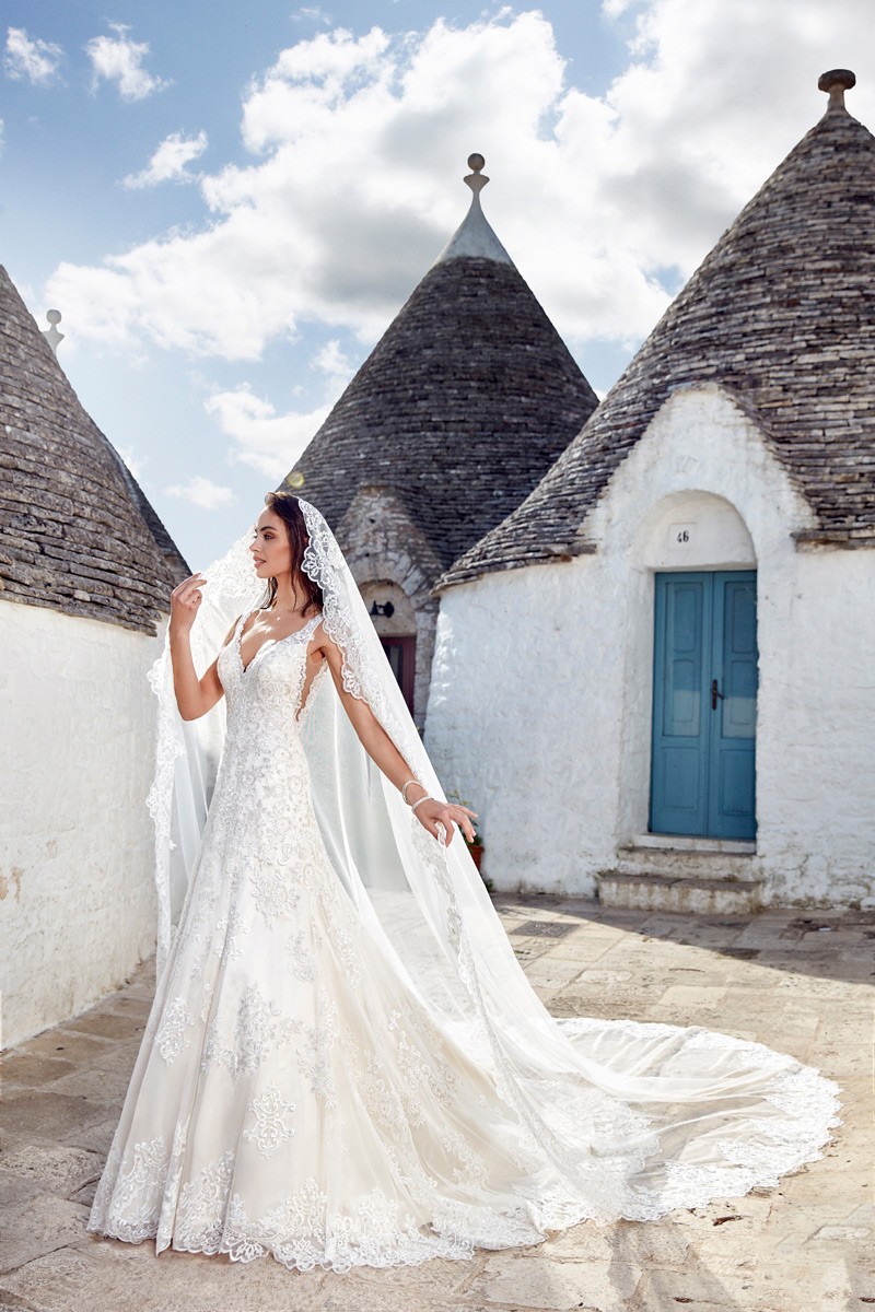 Eddy K 2019 Mermaid Wedding Dresses Full Lace Bridal Gowns V Neck Backless Sweep Train Plus Size Boho Beach Wedding Dress