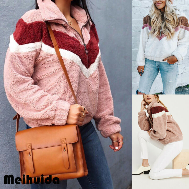 2019 Autumn Women Casual Mohair Pullover Zipper V Neck Fleece Sweater Fashion Sweet Loose Warm Winter Coat Casual Pullover, Pink
2019 Autumn Women Casual Mohair Pullover Zipper V Neck Fleece Sweater Fashion Sweet Loose Warm Winter Coat Casual Pullover, Pink