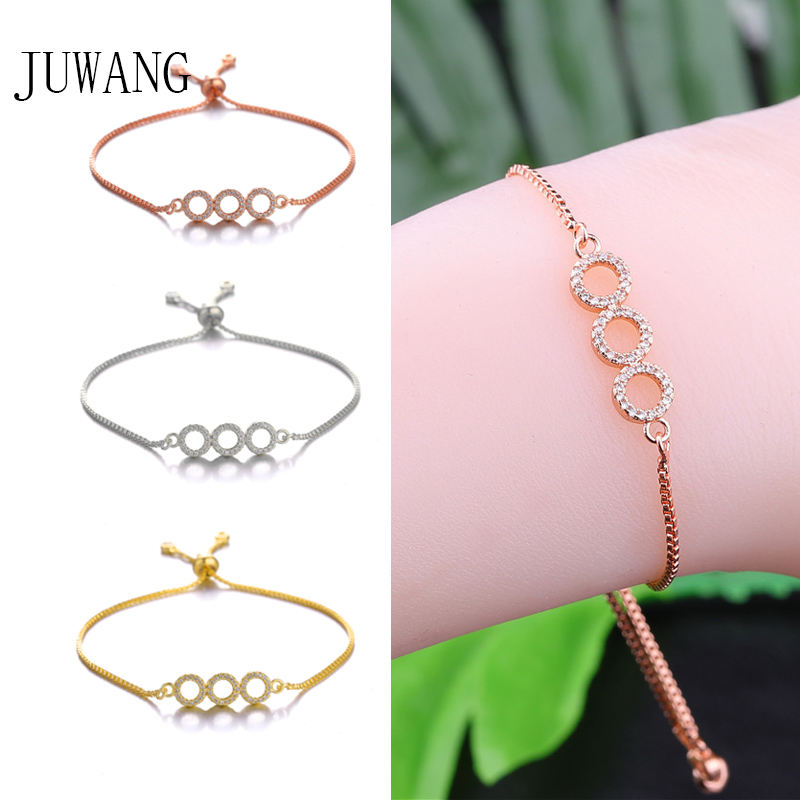 Link, Chain JUWANG 2021 Fashion Bracelet Bangles Jewelry Cubic Zirconia Crystal Three Circle Charm Adjustable Bracelets For Women
Link, Chain JUWANG 2021 Fashion Bracelet Bangles Jewelry Cubic Zirconia Crystal Three Circle Charm Adjustable Bracelets For Women