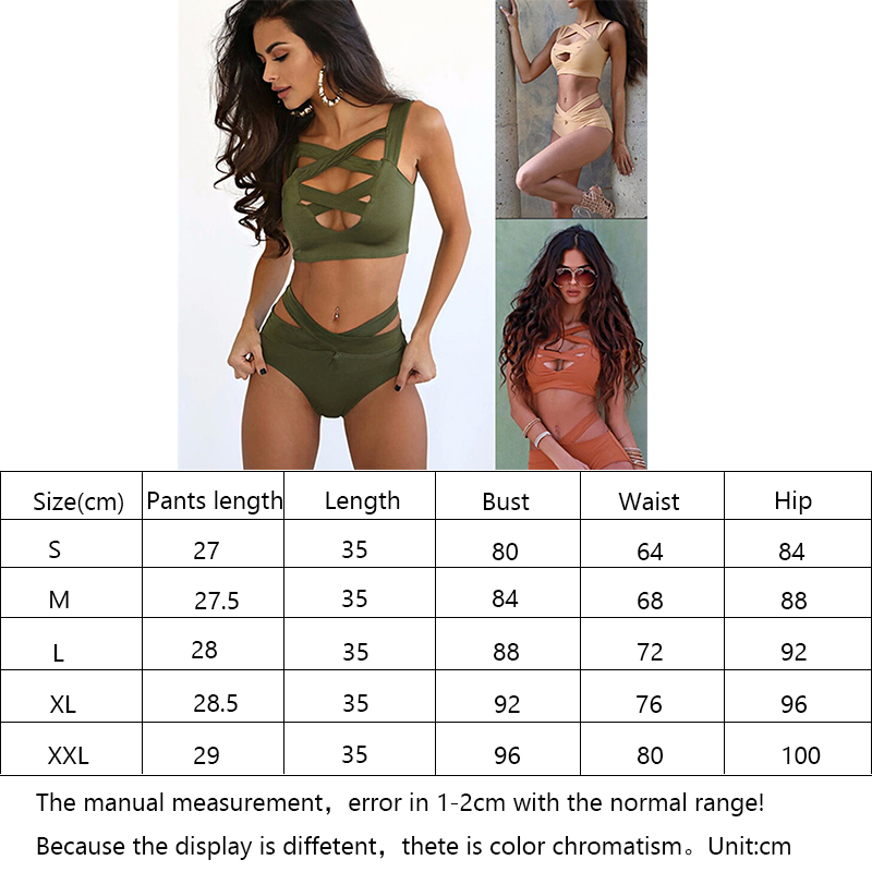 2019 New Sexy Bikini Sets Solid Swimsuit Push Up High Waist Bikini Swimwear Swimsuit Bathing Suit Women Swim Wear1