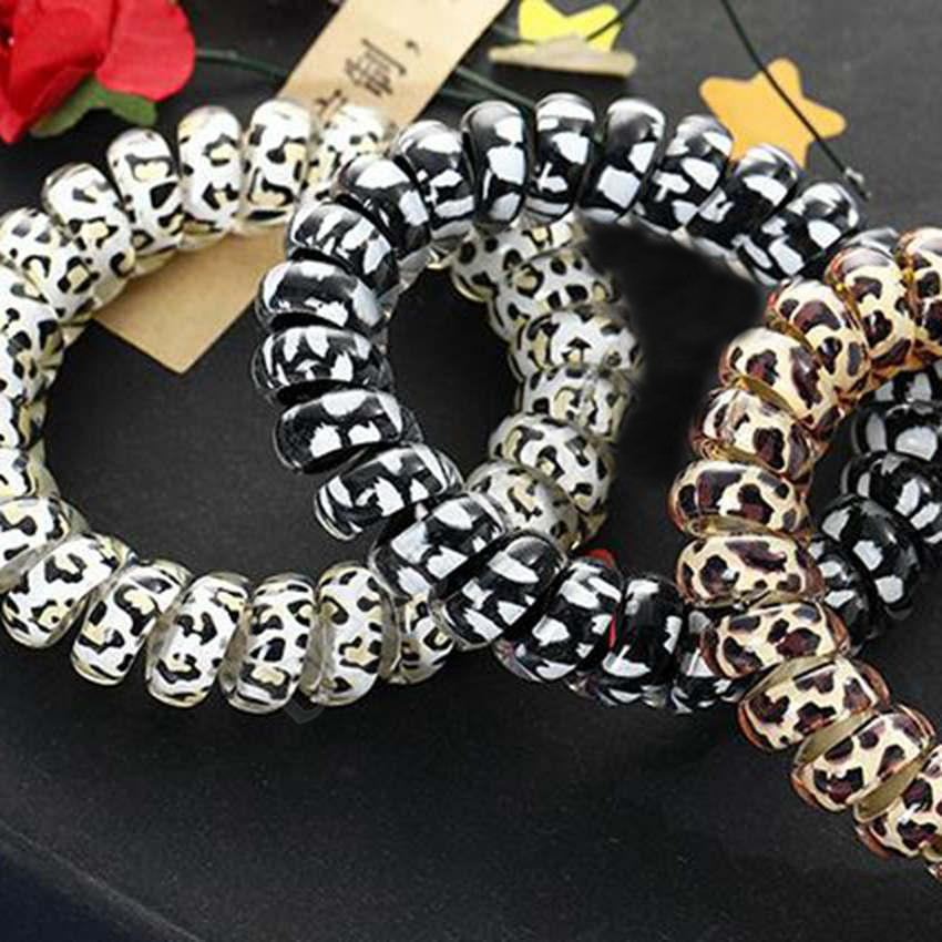 Telephone Wire Cord Gum Coil Hair Ties Girls Elastic Hair Bands Ring Rope Leopard Print Bracelet Stretchy Hair Ropes Hairband
Telephone Wire Cord Gum Coil Hair Ties Girls Elastic Hair Bands Ring Rope Leopard Print Bracelet Stretchy Hair Ropes Hairband