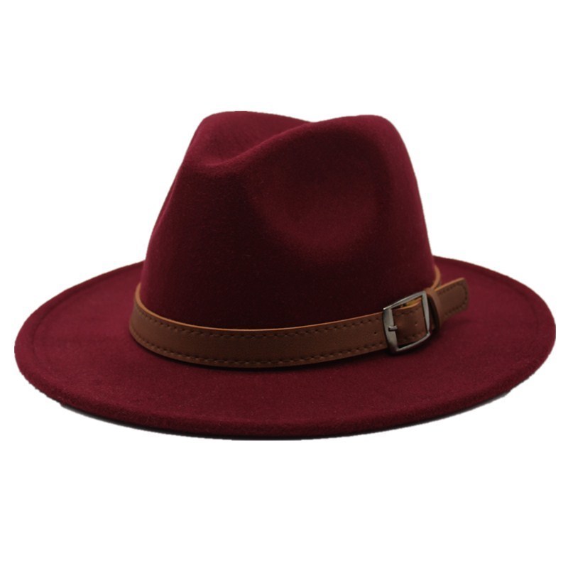 Seioum Special Felt Hat Men Fedora Hats with Belt Women Vintage Trilby Caps Wool Fedora Warm Jazz Hat Chapeau Femme feutre D19011102