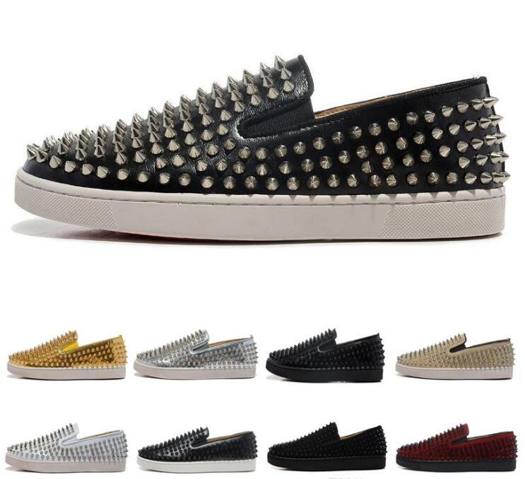 2019 Designer Shoes Brand Studded Spikes Flats shoes Red Bottoms shoes Mens Womens Party Lovers Genuine Leather Sneakers size 36-46
2019 Designer Shoes Brand Studded Spikes Flats shoes Red Bottoms shoes Mens Womens Party Lovers Genuine Leather Sneakers size 36-46