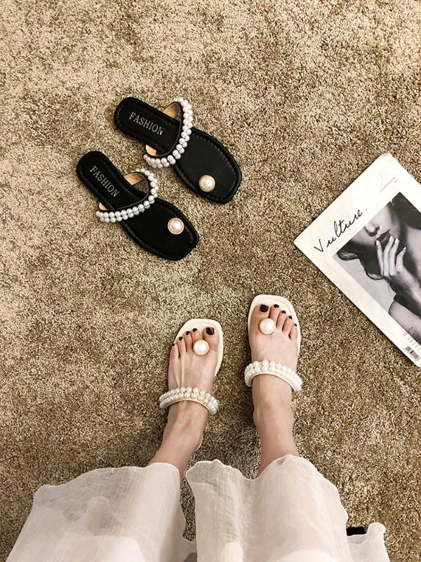 Slippers women wear-resistant fashion non-slip flip-flops 2020 summer new fairy pearl pinch beach shoes sandals, Beige
Slippers women wear-resistant fashion non-slip flip-flops 2020 summer new fairy pearl pinch beach shoes sandals, Beige