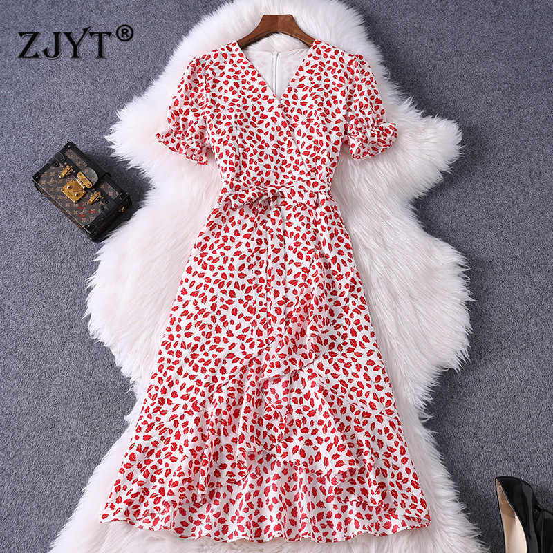 New Fashion 2020 Summer Dress Women Elegant Short Sleeve V Neck Floral Print Ruffles Casual Chiffon Dress Female Vestidos, Black
New Fashion 2020 Summer Dress Women Elegant Short Sleeve V Neck Floral Print Ruffles Casual Chiffon Dress Female Vestidos, Black