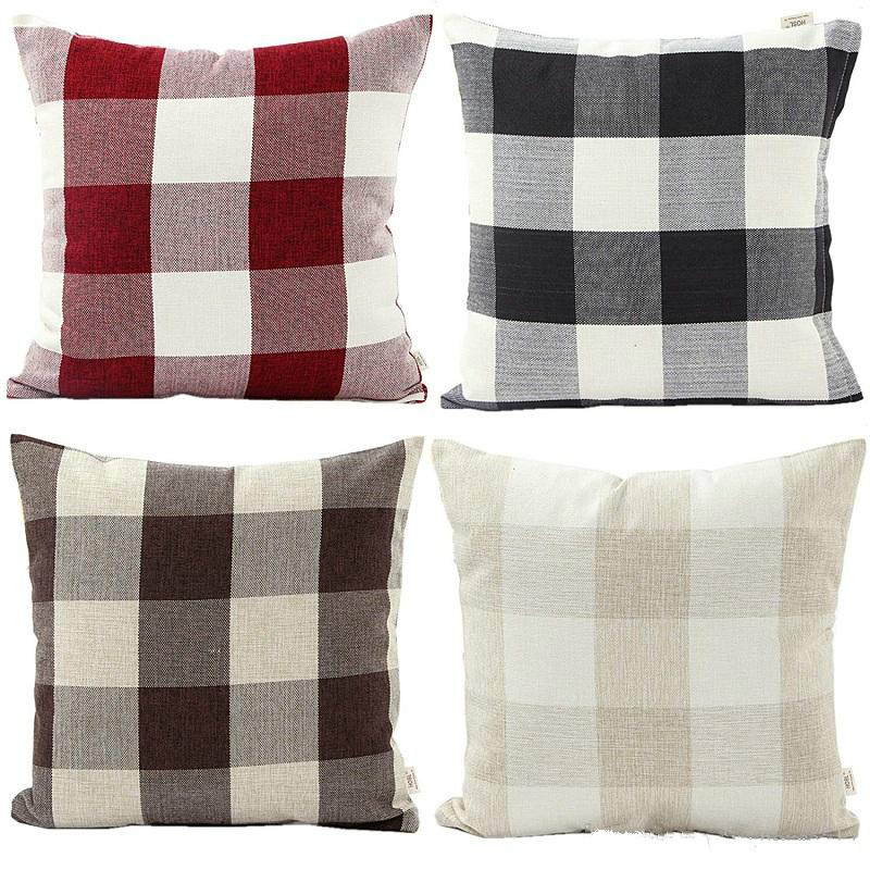 Check Throw Pillow case Covers Plaid Decorative Pillow Cases Square Linen Cushion Covers for Christmas New Year Home Decor Housewarming Gift, As picture 
Check Throw Pillow case Covers Plaid Decorative Pillow Cases Square Linen Cushion Covers for Christmas New Year Home Decor Housewarming Gift, As picture