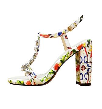 Hot Sale-ew Fashion Women's drill thick-heeled Roman sandals in summer