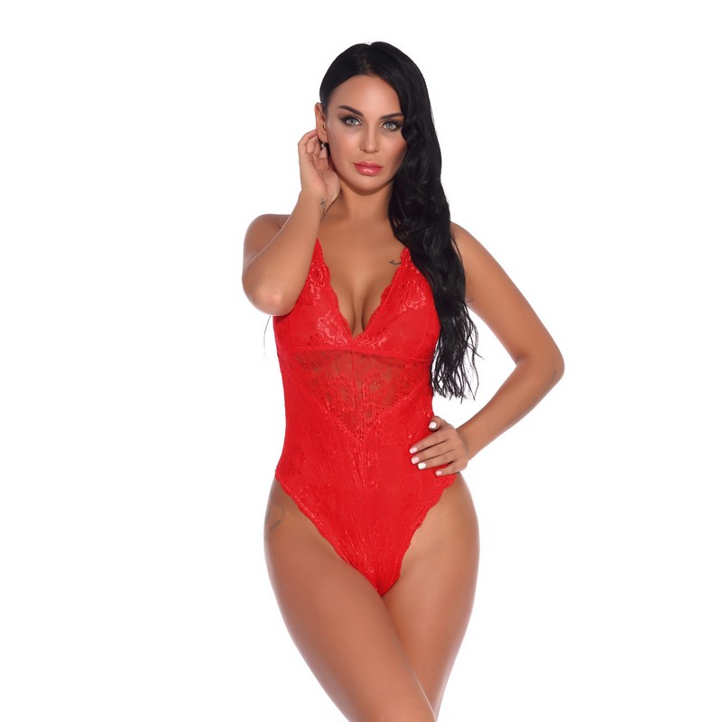 Women's S-XXL Multicolor Backless Floral Lace Padded cups Mesh Teddy with Criss-cross Adjustable Straps Underwear Sleepwear Lingerie Teddies