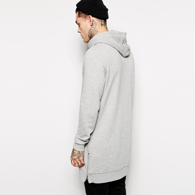 men cotton solid sweatshirts black mens longline hoodies fashion tall hoodie hip hop side zipper streetwear extra long hiphop2339868