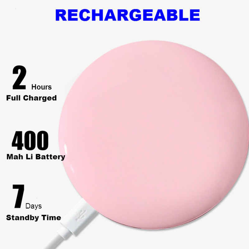 USB Chargable Mini LED Makeup Mirror Portable Compact Pocket Mirror 3 levels Brightness Light Hand 3X Magnifying