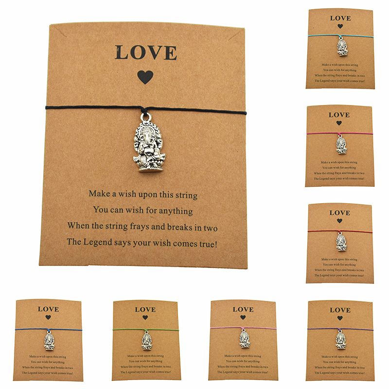 Lucky Handmade Ganesha Buddha Animal Elephant Charm Wax Cords Bracelets For Women Men Lover Couple Make A Love Card Jewelry
Lucky Handmade Ganesha Buddha Animal Elephant Charm Wax Cords Bracelets For Women Men Lover Couple Make A Love Card Jewelry