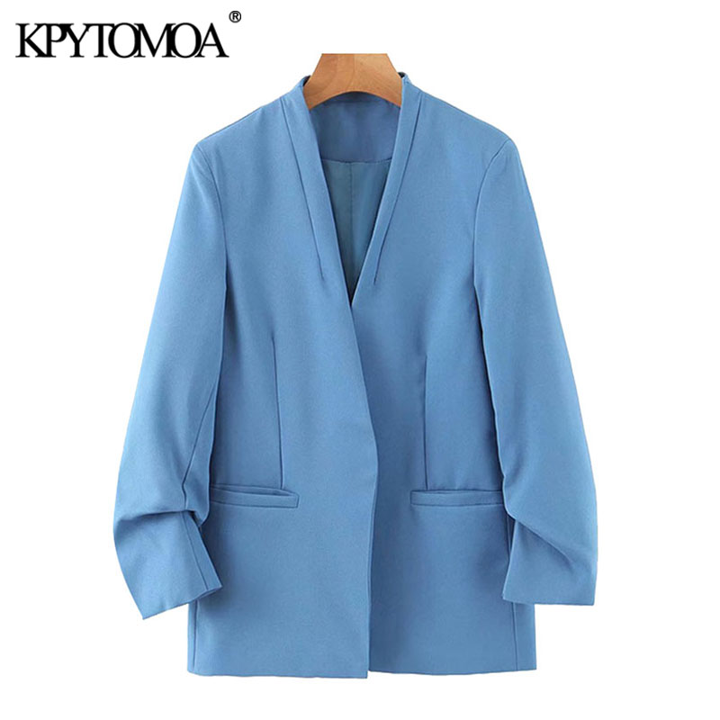 KPYTOMOA Women 2020 Fashion Office Wear Basic Blazers Coat Vintage Long Sleeve Pockets Female Outerwear Chic Tops, As picture
KPYTOMOA Women 2020 Fashion Office Wear Basic Blazers Coat Vintage Long Sleeve Pockets Female Outerwear Chic Tops, As picture