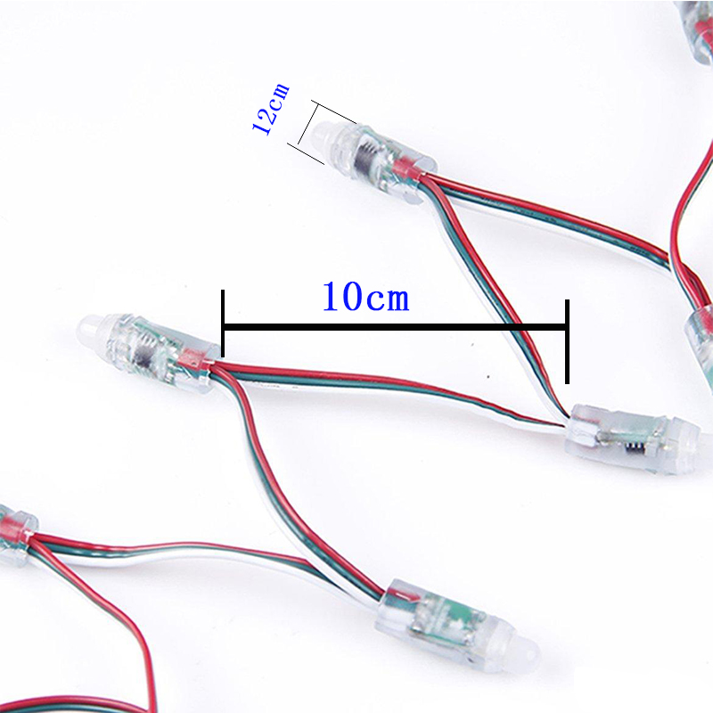 WS2811 LED Pixels Module String 12mm Full Color Individually Addressable Digital RGB LED Rope Light DC5V IP68 Waterproof