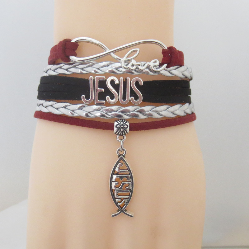 Fashion Infinity Love Jesus Bracelet Cross Charm Leather Religious Faith Bracelets Bangles Gift For Men Women Jewelry, Golden;silver
Fashion Infinity Love Jesus Bracelet Cross Charm Leather Religious Faith Bracelets Bangles Gift For Men Women Jewelry, Golden;silver